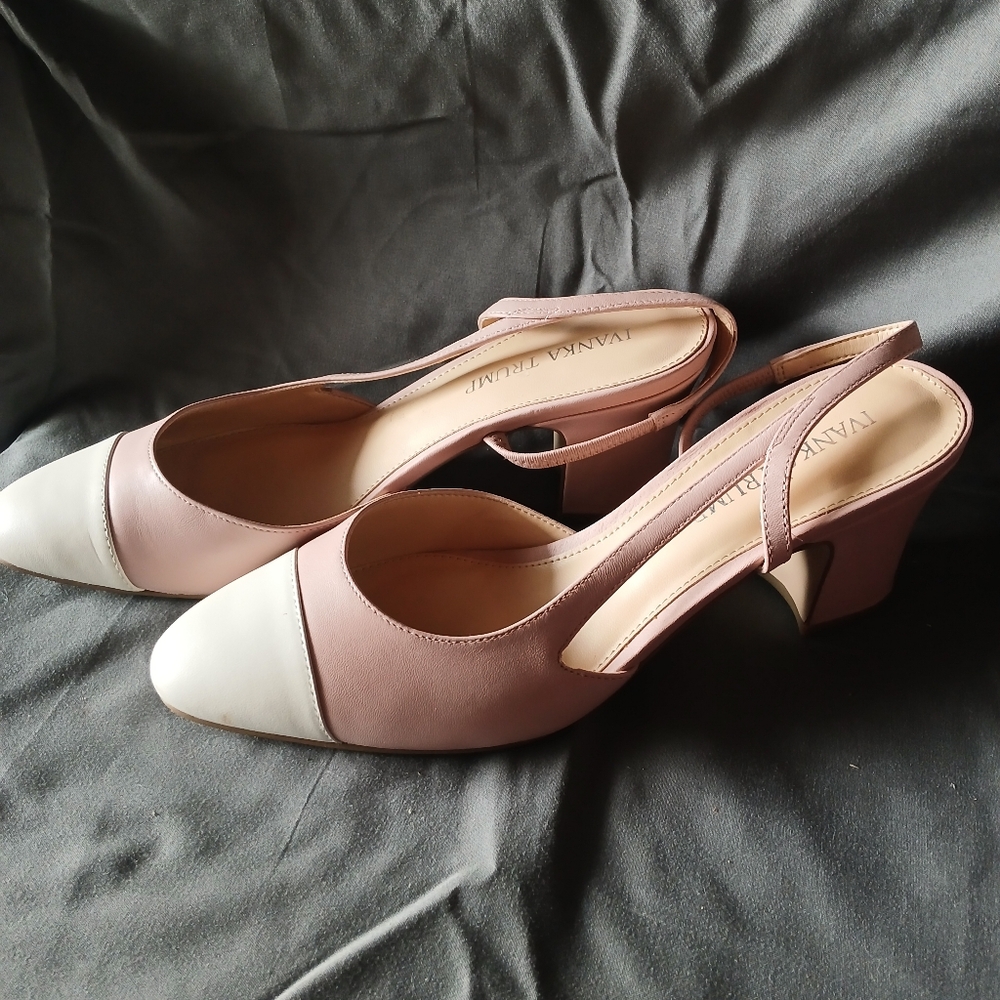 Ivanka Trump Pink and Cream Slingback Heels